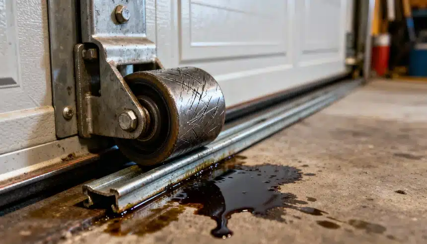 garage door off track